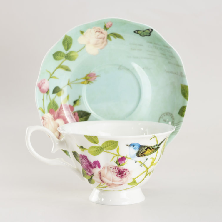 Coastline Imports Jay Bone China Teacup and Saucer & Reviews Wayfair Canada